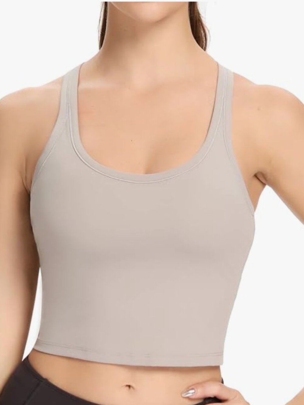 Women Removable Padded Sports Bras Workout Running Yoga Tank Tops gray